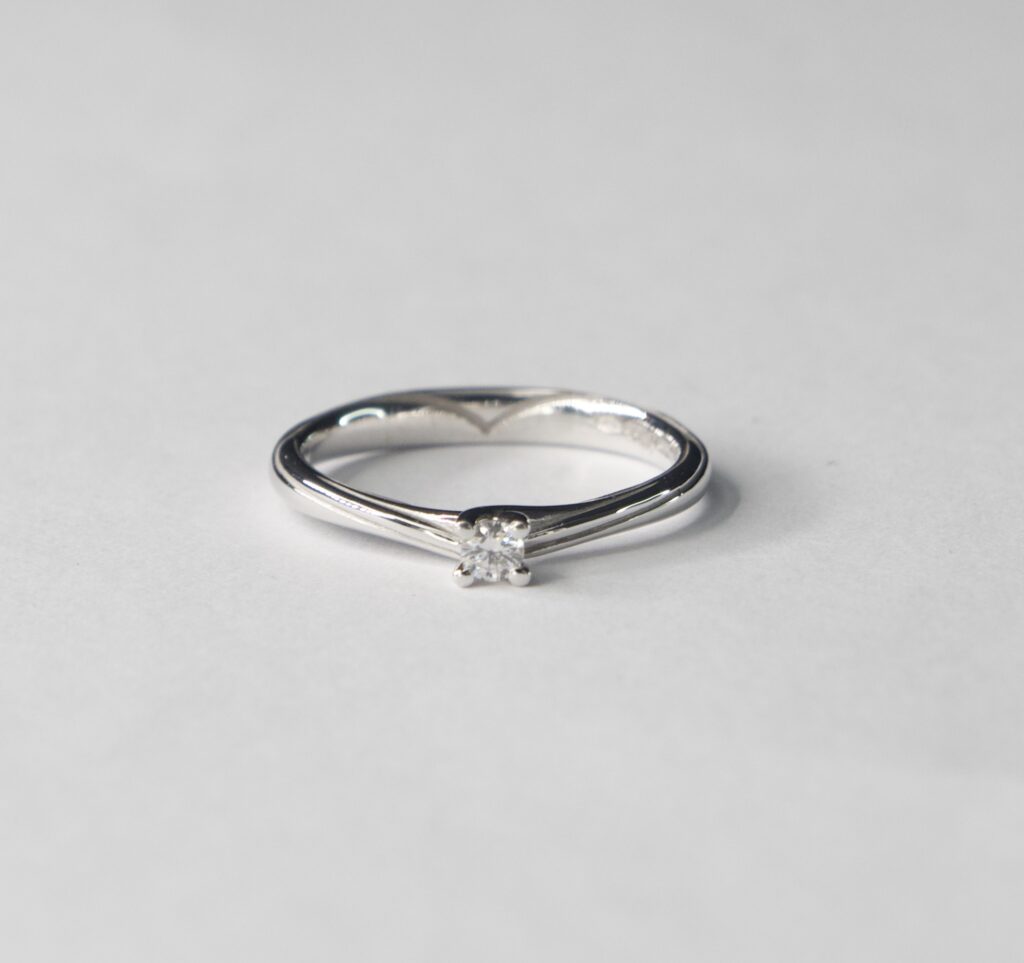 Solitario Cuore - Oro 18kt e Diamanti