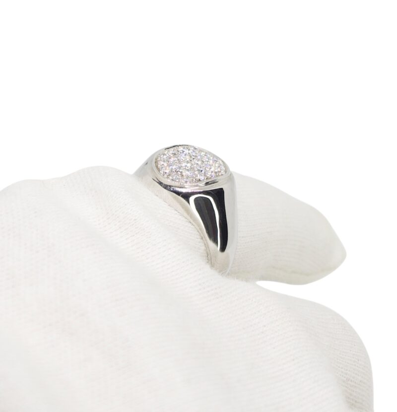 Anello Mignolo Incasso Pavè - Oro 18kt e Diamanti - immagine 3