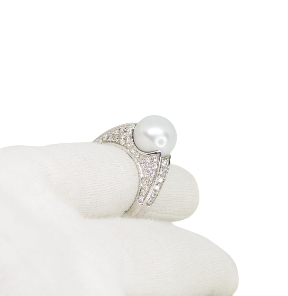 Anello Perla - Oro 18kt e Diamanti - immagine 3