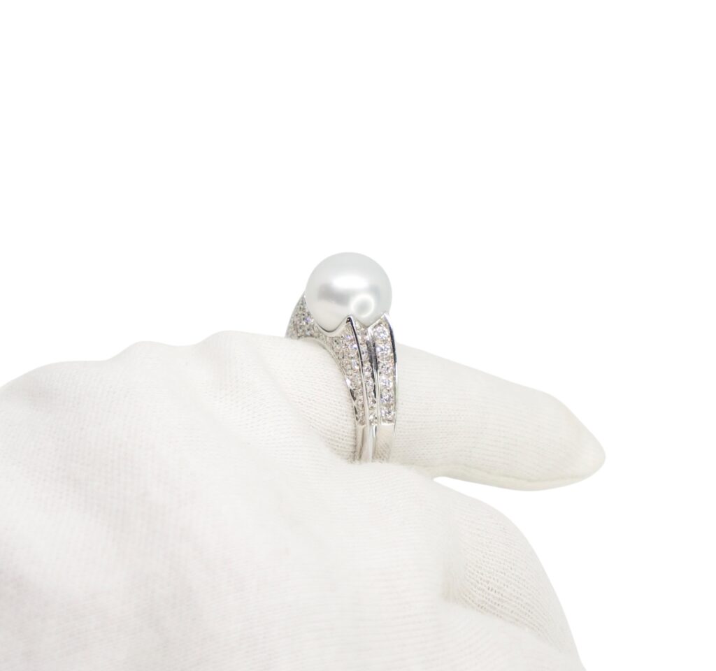 Anello Perla - Oro 18kt e Diamanti - immagine 4