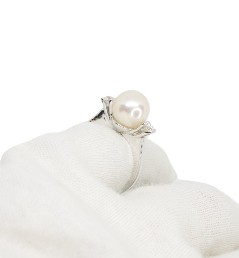 Anello Perla - Oro 18kt e Diamanti - immagine 3