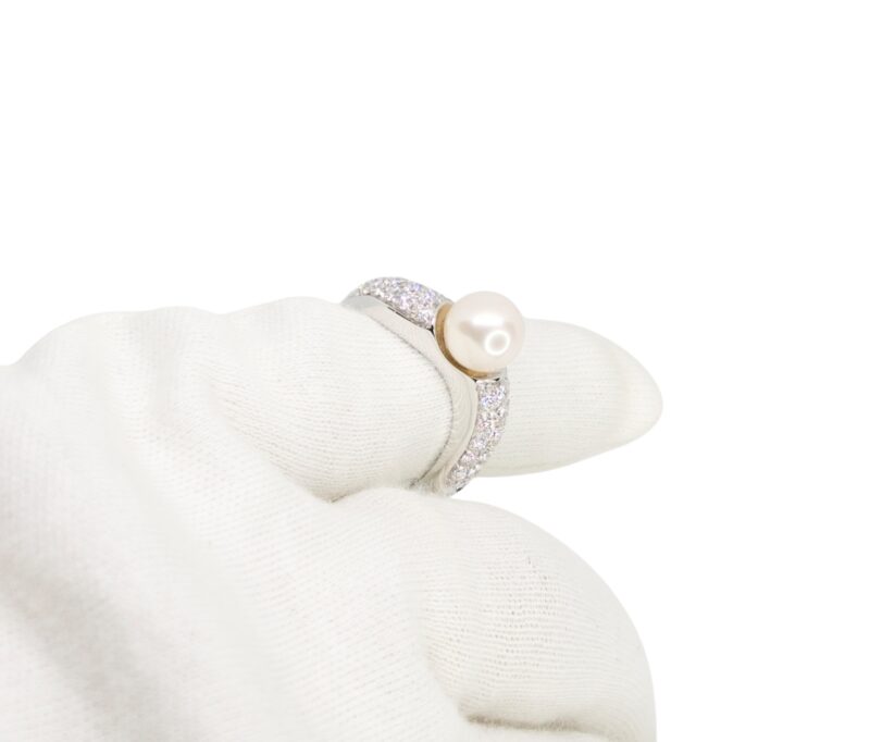Anello Perla - Oro 18kt e Diamanti - immagine 3